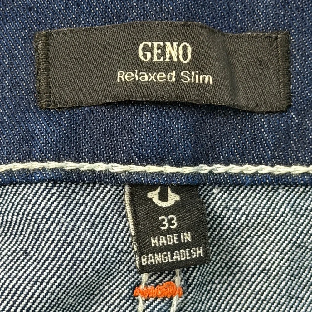 True Religion Geno Slim Jeans Mens 33 Blue Dark Migration Wash NWT Streetwear